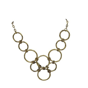 Premier Designs Madrid‎ Circle Gold Tone Statement Collar Bib Necklace